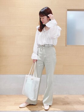 「へザー」｜「アイテム（スラックス）」を使った、ariさん（レディース・158cm）の冬コーディネート