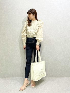 「へザー」｜「アイテム（トートバッグ）」を使った、ariさん（レディース・158cm）の春コーディネート
