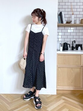 「へザー」｜「アイテム（帽子）」を使った、ariさん（レディース・158cm）の春コーディネート