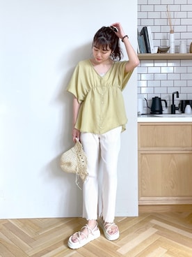 「へザー」｜「アイテム（スウェットパンツ）」を使った、ariさん（レディース・158cm）の春コーディネート