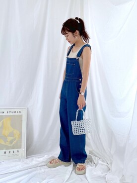「Heather（ヘザー）のアイテム（サロペット/オーバーオール）」を使った、ariさん（レディース・158cm）の春コーディネート