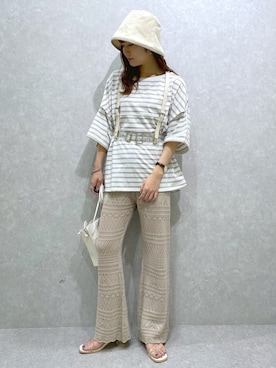 「へザー」｜「アイテム（帽子）」を使った、ariさん（レディース・158cm）の春コーディネート