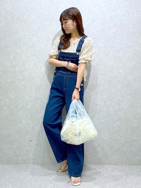 「Heather（ヘザー）のアイテム（サロペット/オーバーオール）」を使った、ariさん（レディース・158cm）の夏コーディネート