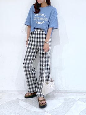 「Heather（ヘザー）のアソートクロップドＴシャツ　948601（Tシャツ/カットソー）」を使った、ariさん（レディース・158cm）の夏コーディネート