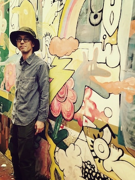 「FREEWHEELERS（フリーホイーラーズ）のアイテム（トップス）」を使った、ブッチさん（メンズ・172cm）の夏コーディネート