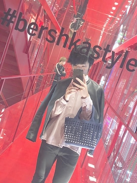 「Daniel Wellington」｜「アイテム（ライダースジャケット）」を使った、のすけさん（メンズ・176cm）の冬コーディネート