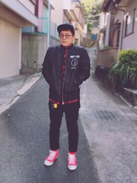 「GU（ジーユー）の（GU）スキニーフィットジーンズ（MEN ⁄ ジーンズ）」を使った、Itsumi さん（メンズ・170cm）の冬コーディネート