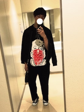 「NO ID.（ノーアイディ）のアイテム（スタジャン）」を使った、✗KANTA✘さん（メンズ・178cm）の夏コーディネート