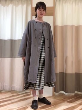 「ダブルボタン」｜「アイテム（ワンピース/ドレス）」を使った、︎︎︎︎*さん（レディース・168cm）の秋コーディネート