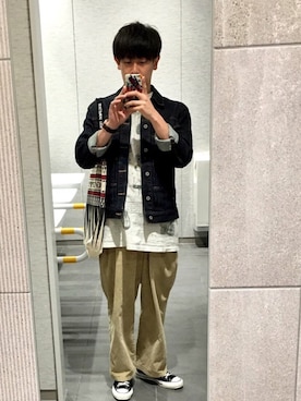 「BIG SMITH（ビッグスミス）のアイテム（ジャケット/アウター）」を使った、みずさん（メンズ・173cm）の春コーディネート