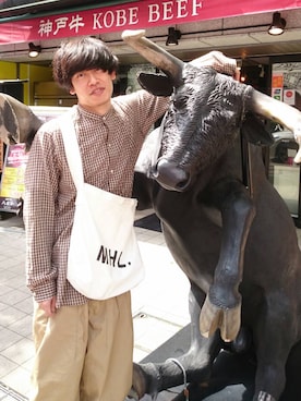 「AURALEE」｜みずさん（メンズ・173cm）の春コーディネート