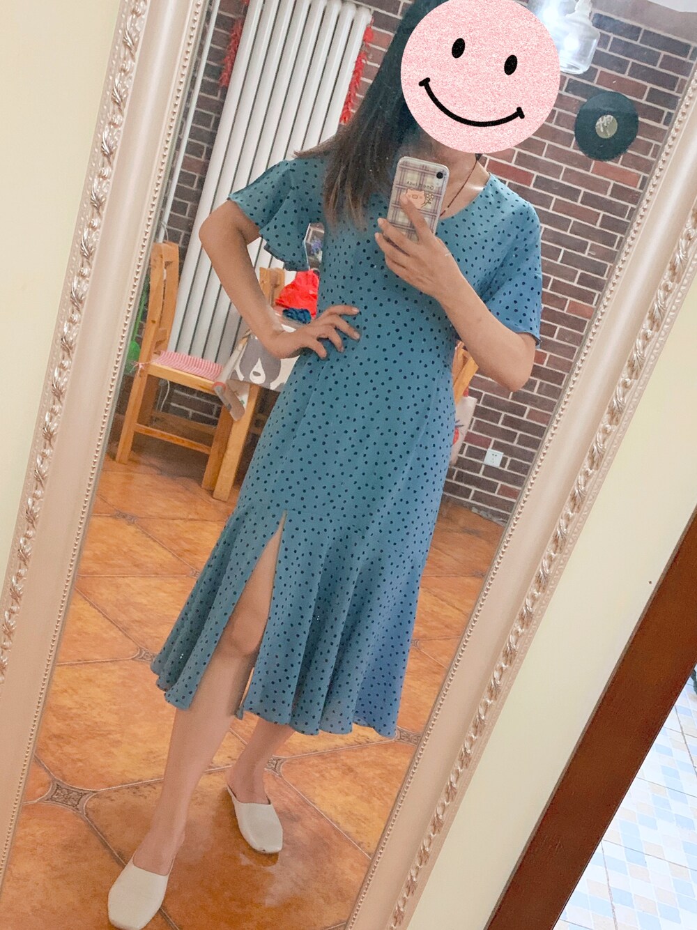 「无のアイテム（ワンピース、ブルー系）」を使った、百分之八十完美日子-さん（レディース・161cm）の夏コーディネートの1枚目の写真
