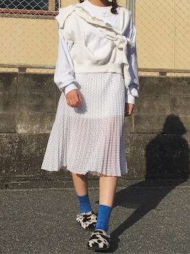 「Handmade（ハンドメイド）のアイテム（タンクトップ）」を使った、たて○さん（レディース・151cm）の冬コーディネート