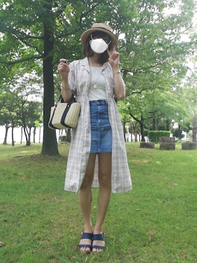 「archives（アルシーヴ）のアイテム（シャツワンピース）」を使った、youkoさん（レディース・170cm）の夏コーディネート