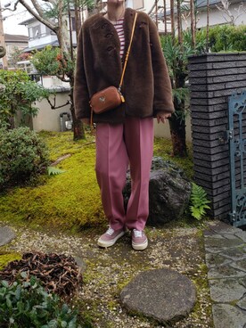 「COACH」｜「アイテム（その他アウター）」を使った、120303rさん（レディース・168cm）の冬コーディネート
