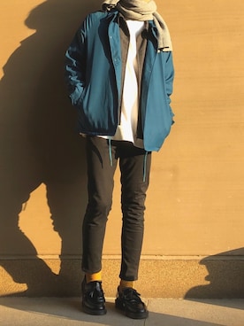 「RAGEBLUE（レイジブルー）のアイテム（その他アウター）」を使った、間井谷　勇生【大阪美容師】さん（メンズ・169cm）の冬コーディネート