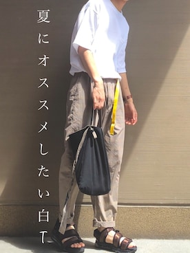 「Heather（ヘザー）のアイテム」を使った、間井谷　勇生【大阪美容師】さん（メンズ・169cm）の夏コーディネート