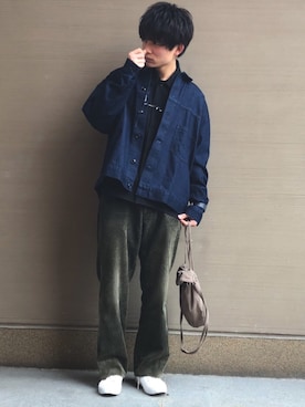 「RAGEBLUE（レイジブルー）のアイテム（デニムジャケット）」を使った、間井谷　勇生【大阪美容師】さん（メンズ・169cm）の秋コーディネート