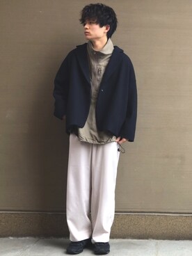 「niko and...（ニコアンド）のアイテム（ナイロンジャケット）」を使った、間井谷　勇生【大阪美容師】さん（メンズ・169cm）の冬コーディネート