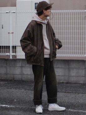 「Steven Alan（スティーブンアラン）のアイテム（帽子）」を使った、間井谷　勇生【大阪美容師】さん（メンズ・169cm）の冬コーディネート