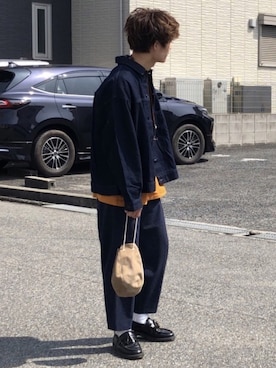 「RAGEBLUE（レイジブルー）のアイテム（デニムジャケット）」を使った、間井谷　勇生【大阪美容師】さん（メンズ・169cm）の春コーディネート