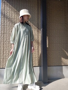 シャツワンピースを使った「ミントグリーン」の人気ファッション 