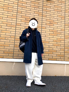 「GU（ジーユー）のアイテム（その他パンツ、ホワイト系）」を使った、Yu☺︎さん（レディース・148cm）の春コーディネート