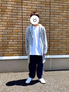 「GU（ジーユー）のアイテム（Tシャツ/カットソー、ホワイト系）」を使った、Yu☺︎さん（レディース・148cm）の春コーディネート