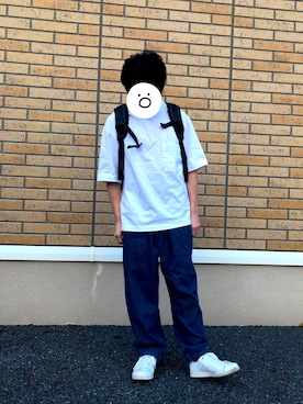 「UNIQLO（ユニクロ）のアイテム（Tシャツ/カットソー、ホワイト系）」を使った、Yu☺︎さん（レディース・148cm）の春コーディネート