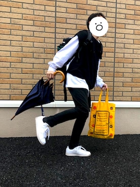 「UNIQLO（ユニクロ）のアイテム（Tシャツ/カットソー、ホワイト系）」を使った、Yu☺︎さん（レディース・148cm）の春コーディネート