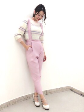 「Supreme.La.La.（シュープリームララ）のアイテム（パンプス）」を使った、Harei Arakawaさん（レディース・168cm）の冬コーディネート