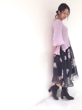 「Supreme.La.La.（シュープリームララ）のアイテム（ニット/セーター）」を使った、Harei Arakawaさん（レディース・168cm）の冬コーディネート