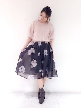 「Supreme.La.La.（シュープリームララ）のアイテム（ニット/セーター）」を使った、Harei Arakawaさん（レディース・168cm）の冬コーディネート