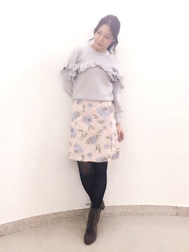 「Supreme.La.La.（シュープリームララ）のアイテム」を使った、Harei Arakawaさん（レディース・168cm）の冬コーディネート