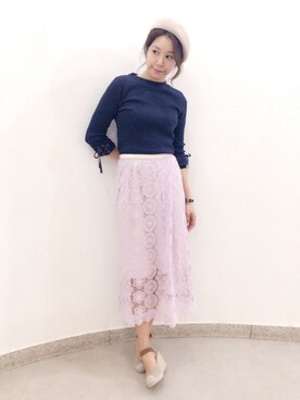 「Supreme.La.La.（シュープリームララ）のアイテム（Tシャツ/カットソー）」を使った、Harei Arakawaさん（レディース・168cm）の冬コーディネート