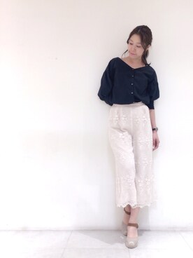 「Supreme.La.La.（シュープリームララ）のアイテム」を使った、Harei Arakawaさん（レディース・168cm）の春コーディネート
