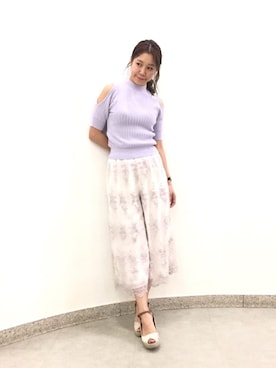 「Supreme.La.La.（シュープリームララ）のアイテム（ニット/セーター）」を使った、Harei Arakawaさん（レディース・168cm）の春コーディネート