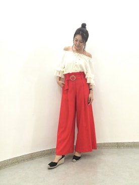 「Supreme.La.La.（シュープリームララ）のアイテム」を使った、Harei Arakawaさん（レディース・168cm）の春コーディネート