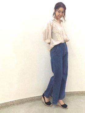 「Supreme.La.La.（シュープリームララ）のアイテム」を使った、Harei Arakawaさん（レディース・168cm）の春コーディネート