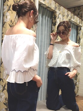 「Supreme.La.La.（シュープリームララ）のアイテム」を使った、Harei Arakawaさん（レディース・168cm）の春コーディネート