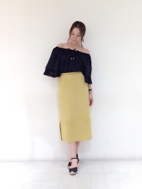 「Supreme.La.La.（シュープリームララ）のアイテム（アクセサリー）」を使った、Harei Arakawaさん（レディース・168cm）の春コーディネート