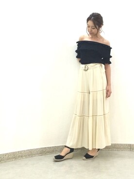 「Supreme.La.La.（シュープリームララ）のアイテム（アクセサリー）」を使った、Harei Arakawaさん（レディース・168cm）の春コーディネート