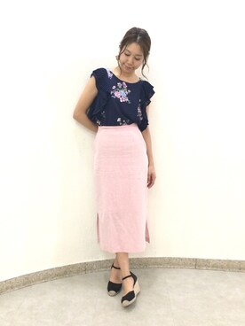「Supreme.La.La.（シュープリームララ）のアイテム（アクセサリー）」を使った、Harei Arakawaさん（レディース・168cm）の春コーディネート