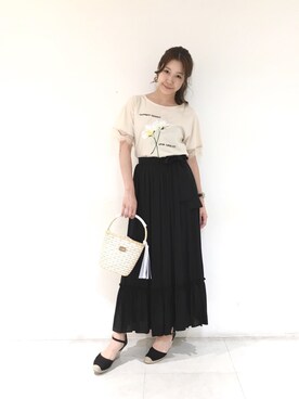 「Supreme.La.La.（シュープリームララ）のアイテム（アクセサリー）」を使った、Harei Arakawaさん（レディース・168cm）の夏コーディネート