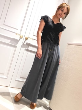 「Supreme.La.La.（シュープリームララ）のアイテム（パンツ）」を使った、Harei Arakawaさん（レディース・168cm）の夏コーディネート