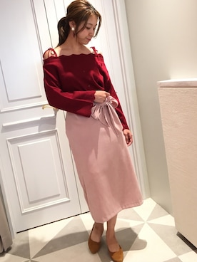 「Supreme.La.La.（シュープリームララ）のアイテム（ニット/セーター）」を使った、Harei Arakawaさん（レディース・168cm）の秋コーディネート