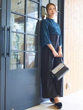 「Supreme.La.La.（シュープリームララ）のアイテム（パンツ）」を使った、Harei Arakawaさん（レディース・168cm）の秋コーディネート