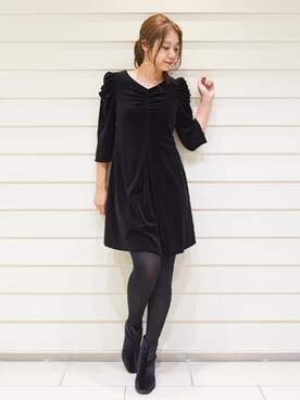 「Supreme.La.La.（シュープリームララ）のアイテム（ワンピース/ドレス）」を使った、Harei Arakawaさん（レディース・168cm）の秋コーディネート