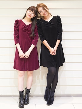 「Supreme.La.La.（シュープリームララ）のアイテム（ワンピース/ドレス）」を使った、Harei Arakawaさん（レディース・168cm）の秋コーディネート