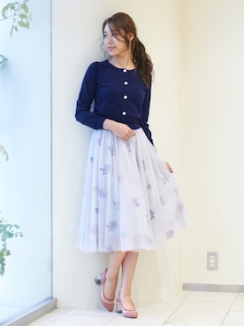 「Supreme.La.La.（シュープリームララ）のアイテム（スカート）」を使った、Harei Arakawaさん（レディース・168cm）の冬コーディネート